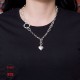 Сребърно колие с елемент безкрайност, кръгъл елемент и медальон сърце