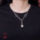 Сребърно колие с кръгли елементи и елементи безкрайност и медальон сърце