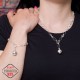 Сребърна гривна с двойни кръгли, дойни елипсовидни елементи и талисман сфера 