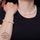 Колие от естествена бяла перла със сребърна закопчалка с циркони и златно покритие