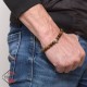 Гривна от тигрово око със сребърен череп