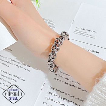 Стоманена синджирна гривна – масивна, сложна плетка