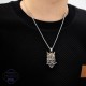 Стоманено колие с бухал и череп